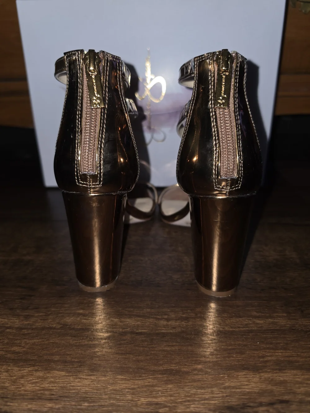 Jessica Simpson Bronze Strappy High Heel Sandals